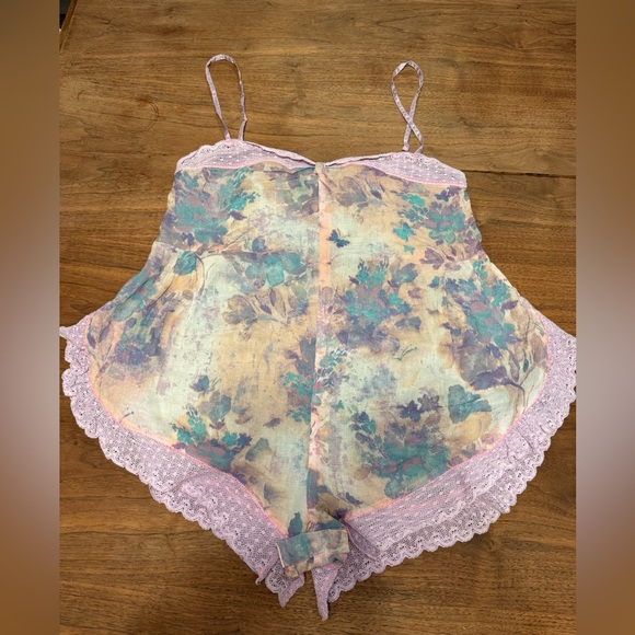 Free People Other - NWOT Free People Forget Me Not Lace Trim Romper